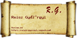 Reisz Györgyi névjegykártya